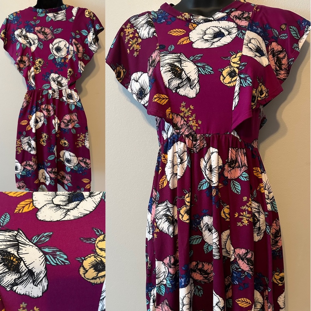 Amelia James, purple floral dress size small